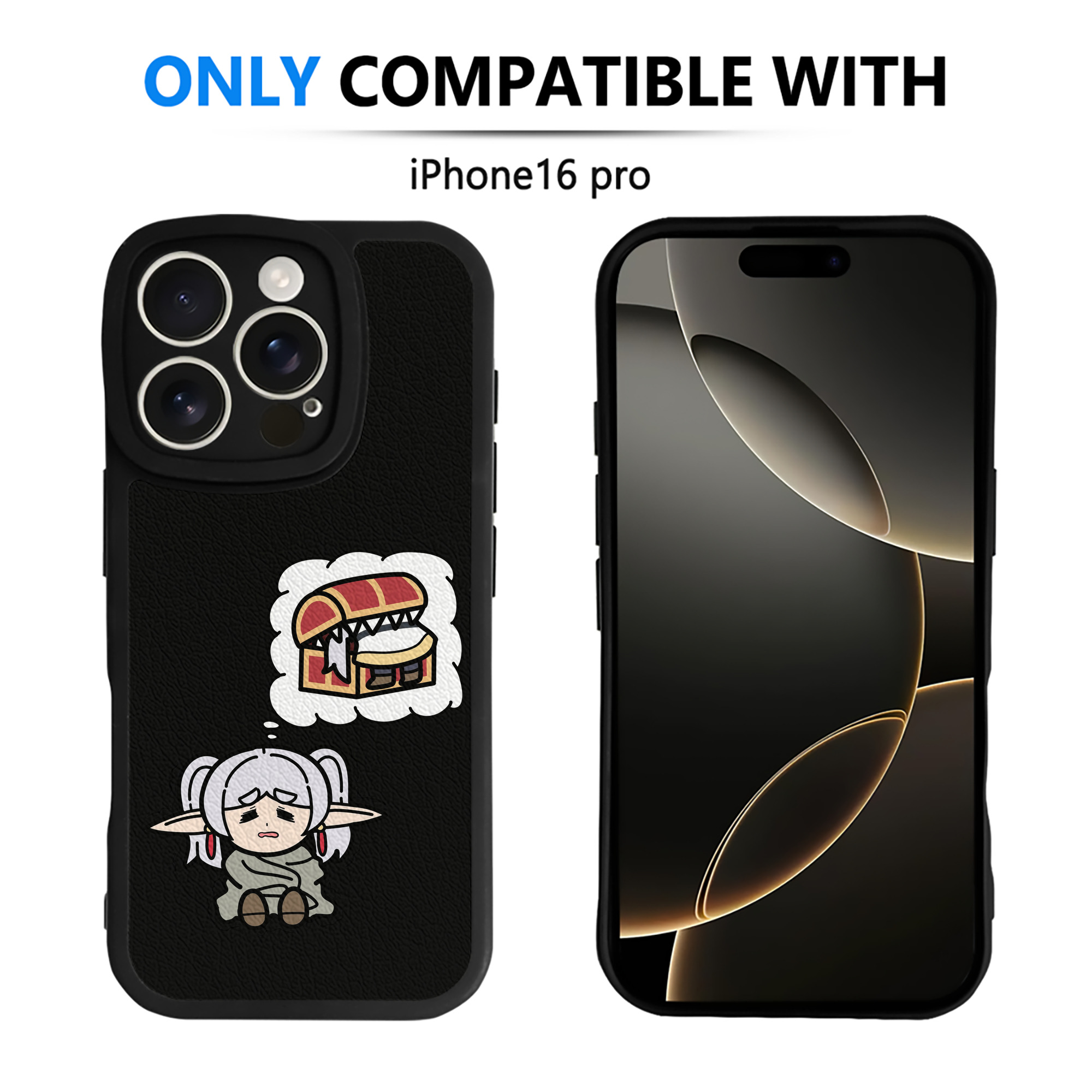 （画像用） 葬送のフリーレン Frieren 【iPhone 16シリーズ対応】シリコンスマホケース（レザー調） 材質：シリコン